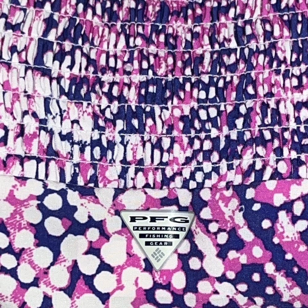 Columbia PFG purple pink and white halter dress size L - Picture 4 of 6